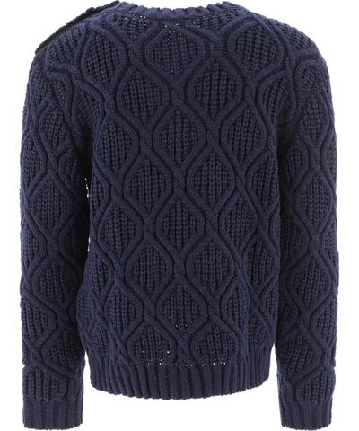 Shop Balmain Men's Blue Wool Sweater