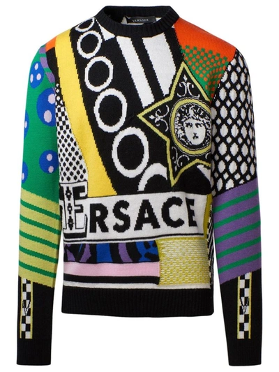 Shop Versace Men's Multicolor Wool Sweater