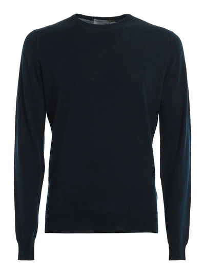 Shop John Smedley Men's Blue Wool Sweater