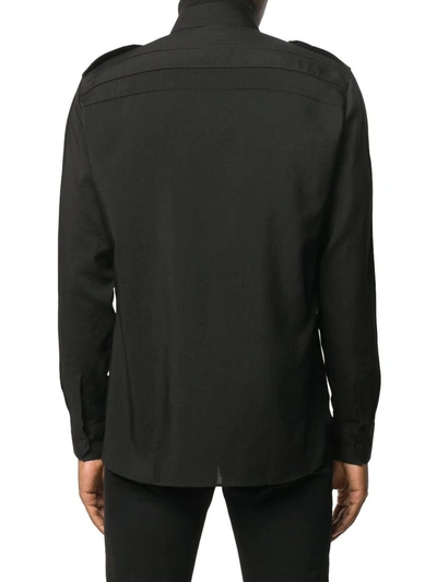 Shop Saint Laurent Men's Black Wool Shirt