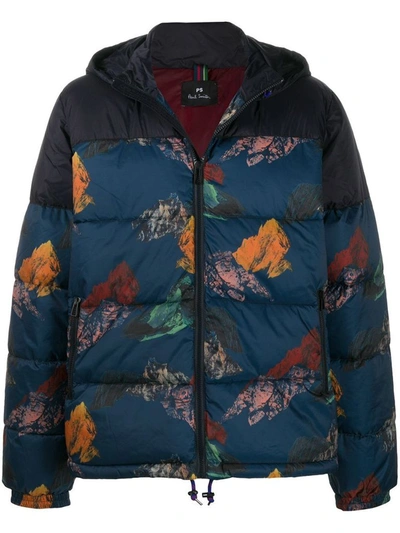 Shop Ps By Paul Smith Men's Blue Polyamide Down Jacket