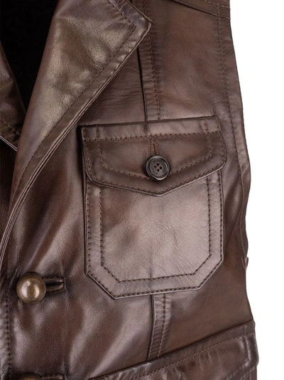 Shop Dsquared2 Men's Brown Leather Vest