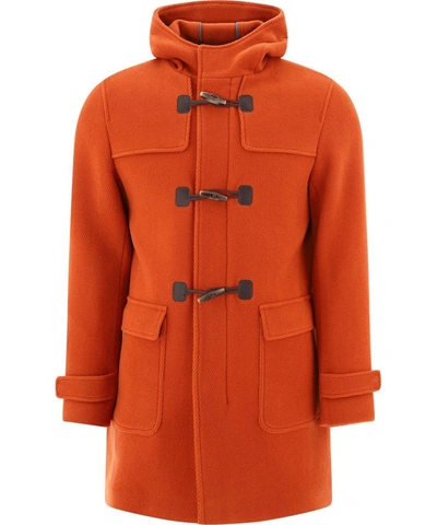 Shop Herno Men's Orange Wool Coat