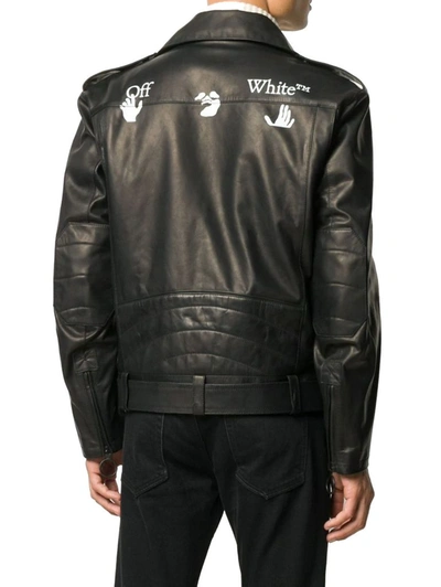 Shop Off-white Men's Black Leather Outerwear Jacket