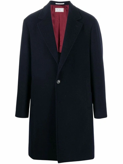 Shop Brunello Cucinelli Men's Blue Cashmere Coat