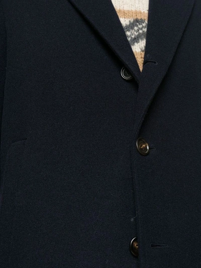 Shop Brunello Cucinelli Men's Blue Cashmere Coat