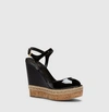 GUCCI Hollie Patent Leather Open Toe Wedge