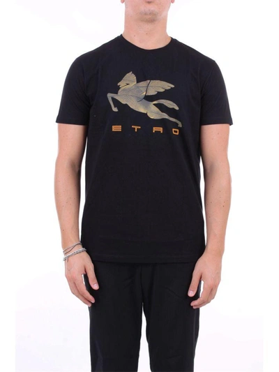 Shop Etro Men's Black Cotton T-shirt