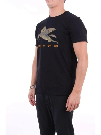 Shop Etro Men's Black Cotton T-shirt