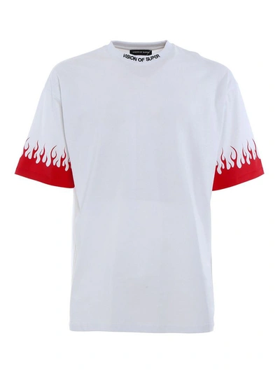 Shop Vision Of Super Men's White Cotton T-shirt