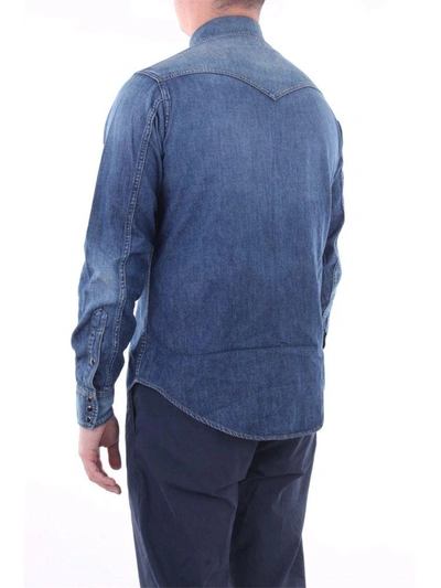 Shop Saint Laurent Men's Blue Cotton Shirt
