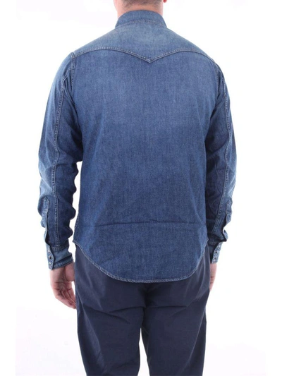 Shop Saint Laurent Men's Blue Cotton Shirt