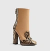 GUCCI Python And Leather Horsebit Ankle Boot