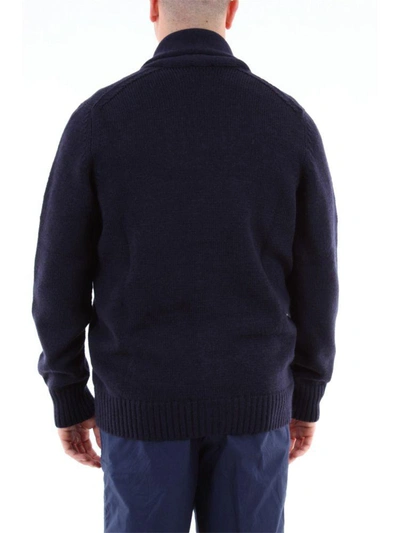 Shop Drumohr Men's Blue Wool Cardigan