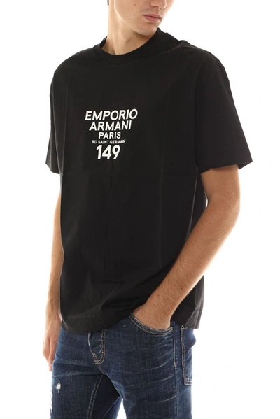 Shop Emporio Armani Men's Black Cotton T-shirt