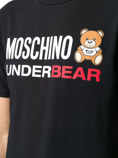 Shop Moschino Underwear Men's Black Cotton T-shirt