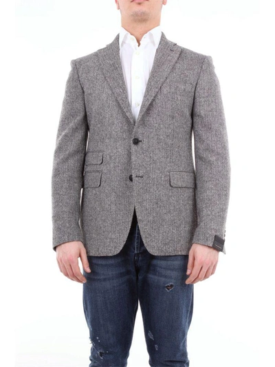 Shop Tagliatore Men's Grey/black Wool Blazer