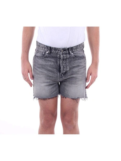 Shop Saint Laurent Men's Blue Cotton Shorts