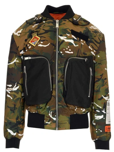 Heron Preston Camouflage-print Bomber Jacket In Green