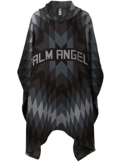 Shop Palm Angels Men's Grey Wool Poncho