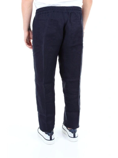 Shop Luigi Borrelli Men's Blue Cotton Pants