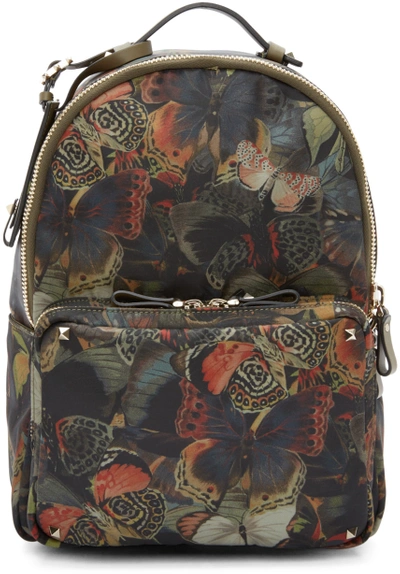 Shop Valentino Multicolor Butterfly Camouflage Medium Backpack