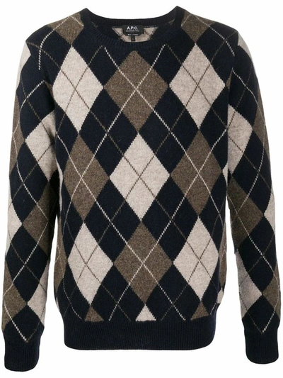 Shop Apc A.p.c. Men's Blue Wool Sweater