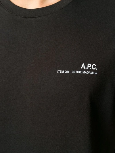 Shop A.p.c. Men's Black Cotton T-shirt