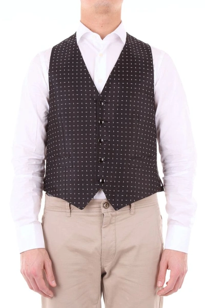 Shop Canali Men's Black Silk Vest
