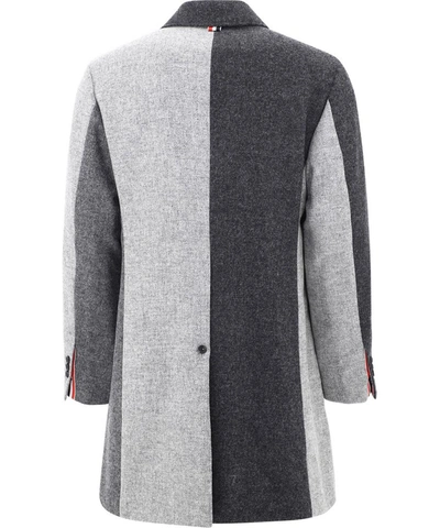 Shop Thom Browne Men's Grey Wool Coat