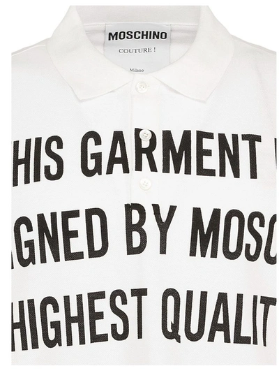 Shop Moschino Men's White Polo Shirt