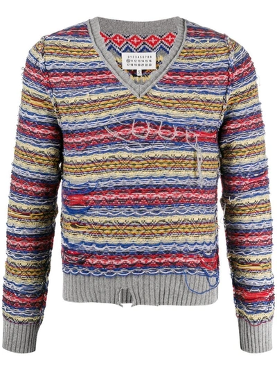 Shop Maison Margiela Men's Multicolor Wool Sweater