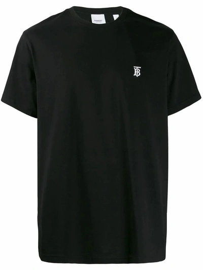 Shop Burberry Men's Black Cotton T-shirt