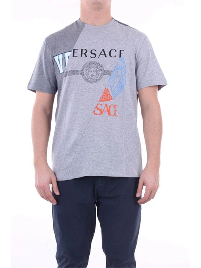 Shop Versace Men's Grey Cotton T-shirt