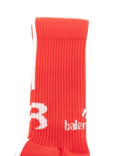 Shop Balenciaga Men's Red Cotton Socks