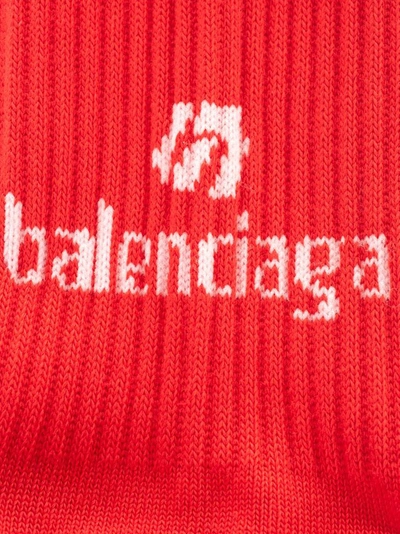 Shop Balenciaga Men's Red Cotton Socks