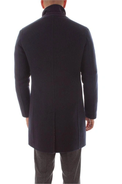 Shop Kiton Men's Blue Cashmere Coat