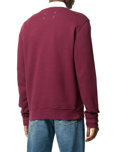 Shop Maison Margiela Men's Burgundy Cotton Sweatshirt