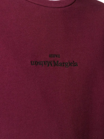 Shop Maison Margiela Men's Burgundy Cotton Sweatshirt