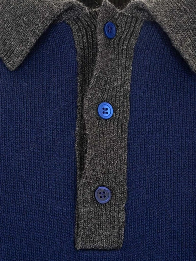 Shop Loewe Men's Blue Wool Polo Shirt
