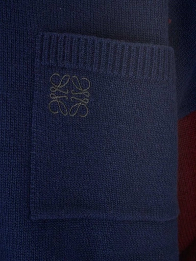 Shop Loewe Men's Blue Wool Polo Shirt