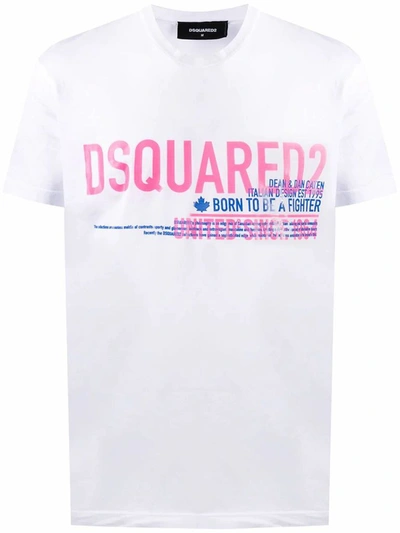 Shop Dsquared2 Men's White Cotton T-shirt