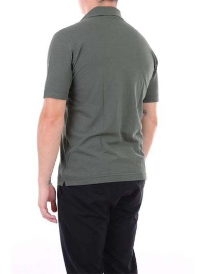 Shop Zanone Men's Green Cotton T-shirt