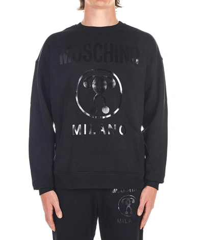 Shop Moschino Men's Black Cotton Sweatshirt