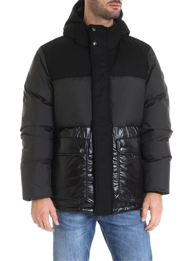 Shop Woolrich Men's Grey Leather Outerwear Jacket