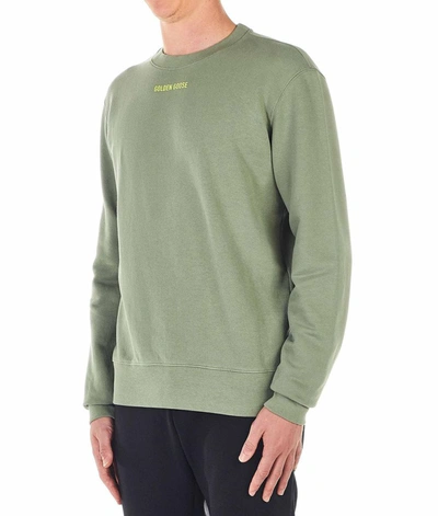 Shop Golden Goose Men's Green Cotton Sweatshirt