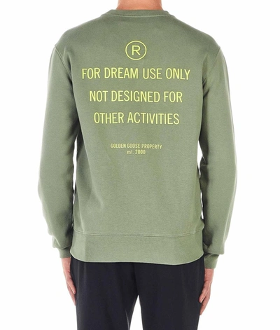 Shop Golden Goose Men's Green Cotton Sweatshirt