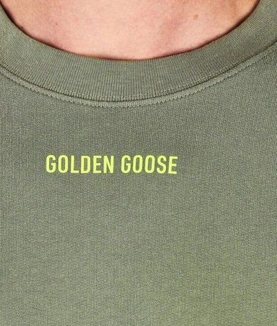 Shop Golden Goose Men's Green Cotton Sweatshirt