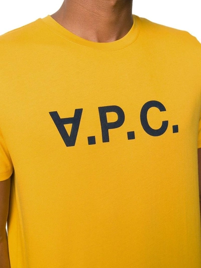 Shop Apc A.p.c. Men's Yellow Cotton T-shirt