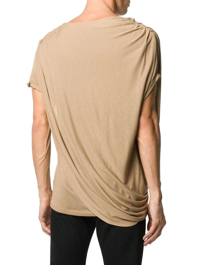 Shop Balmain Men's Beige Linen T-shirt